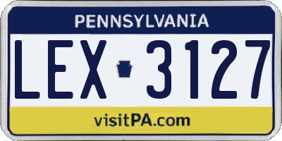 PA license plate LEX3127