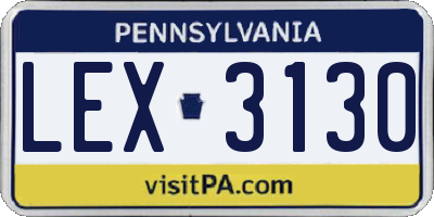 PA license plate LEX3130