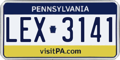 PA license plate LEX3141