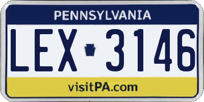 PA license plate LEX3146