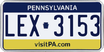 PA license plate LEX3153