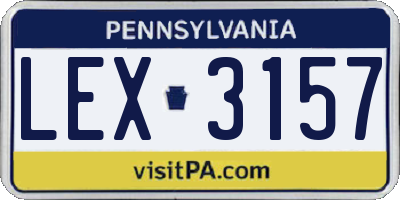 PA license plate LEX3157