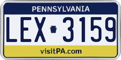 PA license plate LEX3159