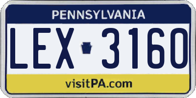 PA license plate LEX3160