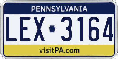 PA license plate LEX3164
