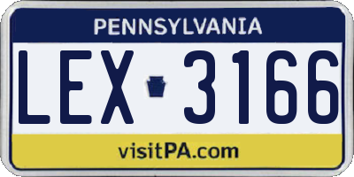 PA license plate LEX3166