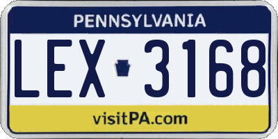 PA license plate LEX3168