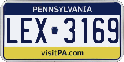 PA license plate LEX3169