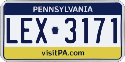 PA license plate LEX3171