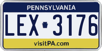 PA license plate LEX3176
