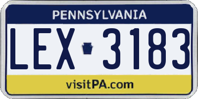 PA license plate LEX3183