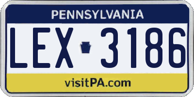 PA license plate LEX3186