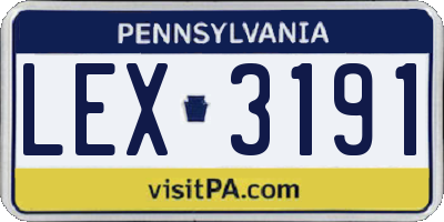 PA license plate LEX3191