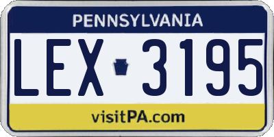 PA license plate LEX3195