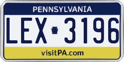 PA license plate LEX3196