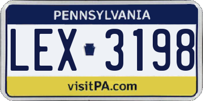 PA license plate LEX3198