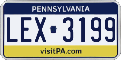 PA license plate LEX3199