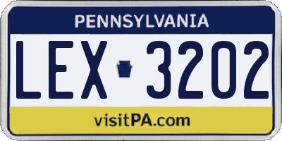 PA license plate LEX3202