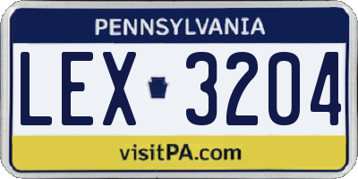 PA license plate LEX3204