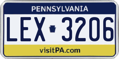 PA license plate LEX3206