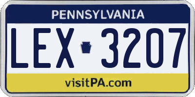 PA license plate LEX3207