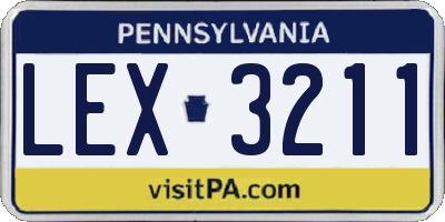 PA license plate LEX3211