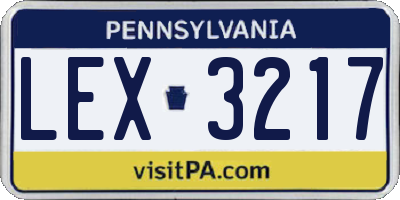 PA license plate LEX3217