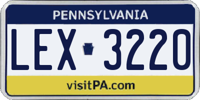 PA license plate LEX3220