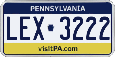 PA license plate LEX3222