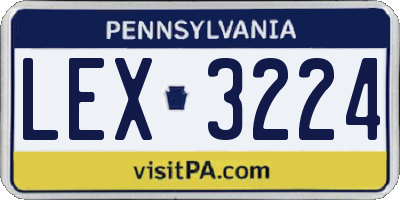 PA license plate LEX3224