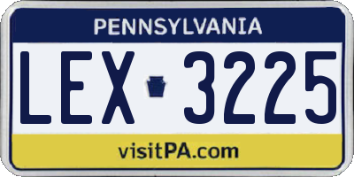 PA license plate LEX3225