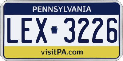 PA license plate LEX3226