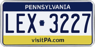PA license plate LEX3227