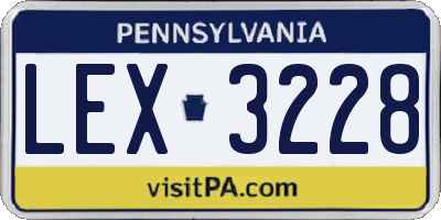 PA license plate LEX3228