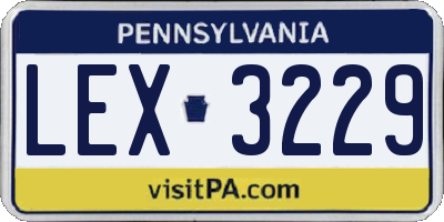 PA license plate LEX3229