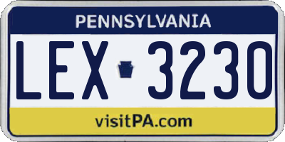 PA license plate LEX3230