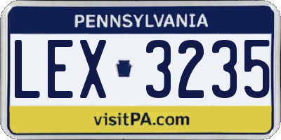 PA license plate LEX3235