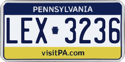 PA license plate LEX3236