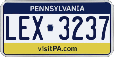 PA license plate LEX3237