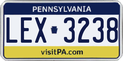 PA license plate LEX3238