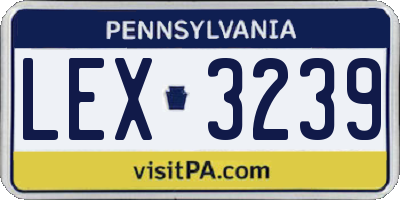 PA license plate LEX3239