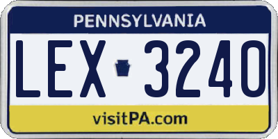 PA license plate LEX3240