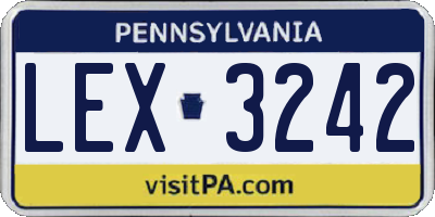 PA license plate LEX3242