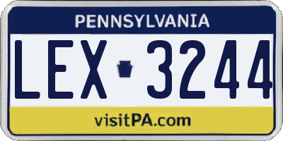 PA license plate LEX3244