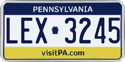 PA license plate LEX3245
