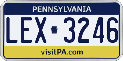PA license plate LEX3246