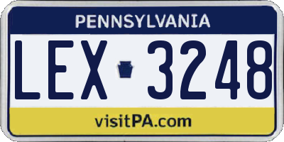 PA license plate LEX3248
