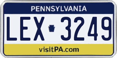 PA license plate LEX3249