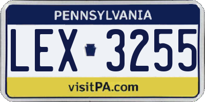 PA license plate LEX3255