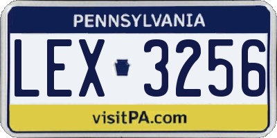 PA license plate LEX3256